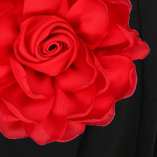 Fabric Flower Satin Rose with Flat Back Handcrafted Blooms Hat Clothes Hair Tie Accessories for DIY Craft Corsage Hairpin Brooch Headband