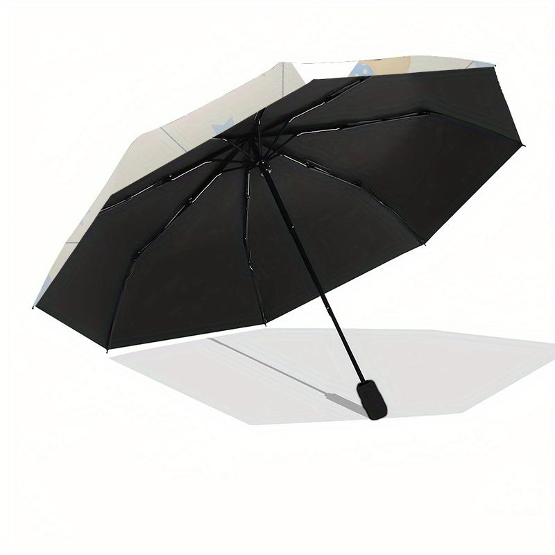 Bobo Boom, Cute Characters Automatic Folding Umbrella  8 Ribs, Durable Iron Frame, Bright Color Pattern Compact Travel Umbrella, Suitable Fo