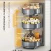 Rotating Spice Rack 2/3 Tier Carbon Steel Seasoning Bottle Organizer 360 Degree Rotatable Storage Tray For Kitchen Countertop