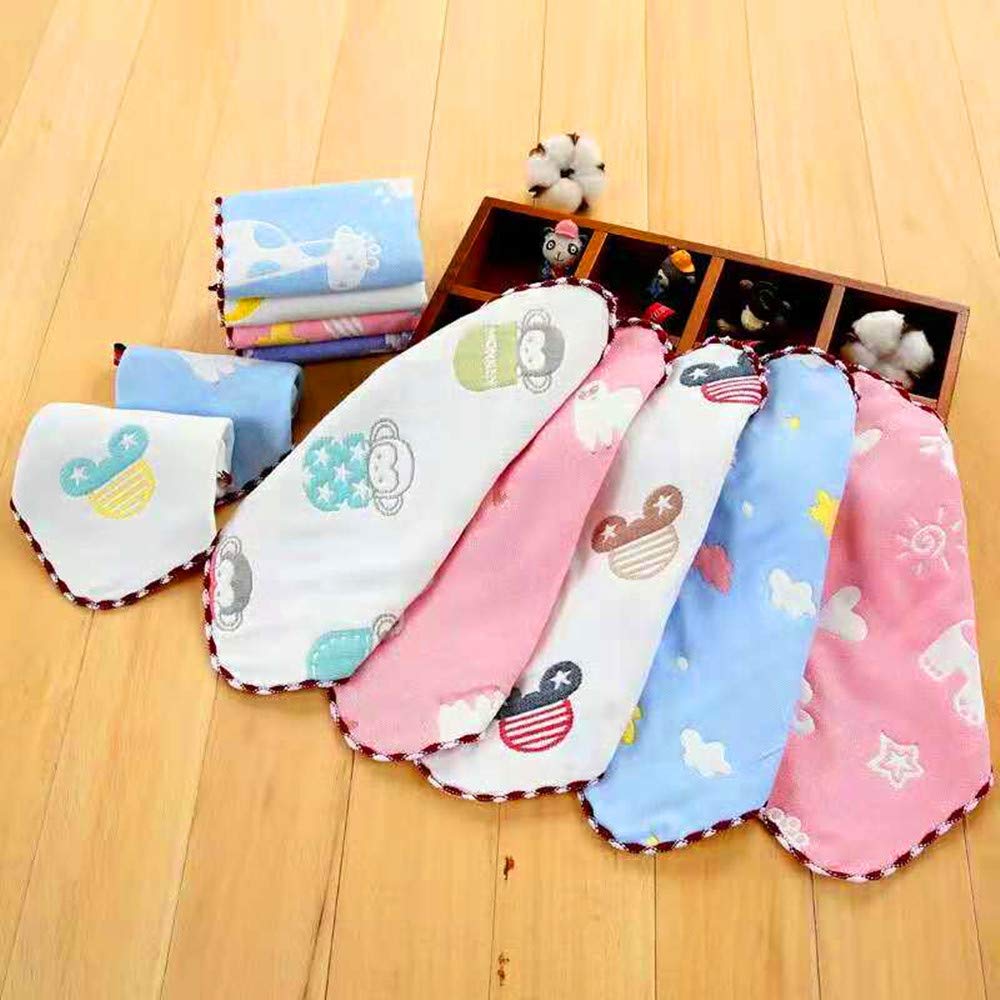 Wdlife Gauze Handkerchiefs with Gauze Towels with Baby Boy Fluffy Face Hand Stylish Handkerchief for Boys of String, 6-Layer Loops, Towels, 100%