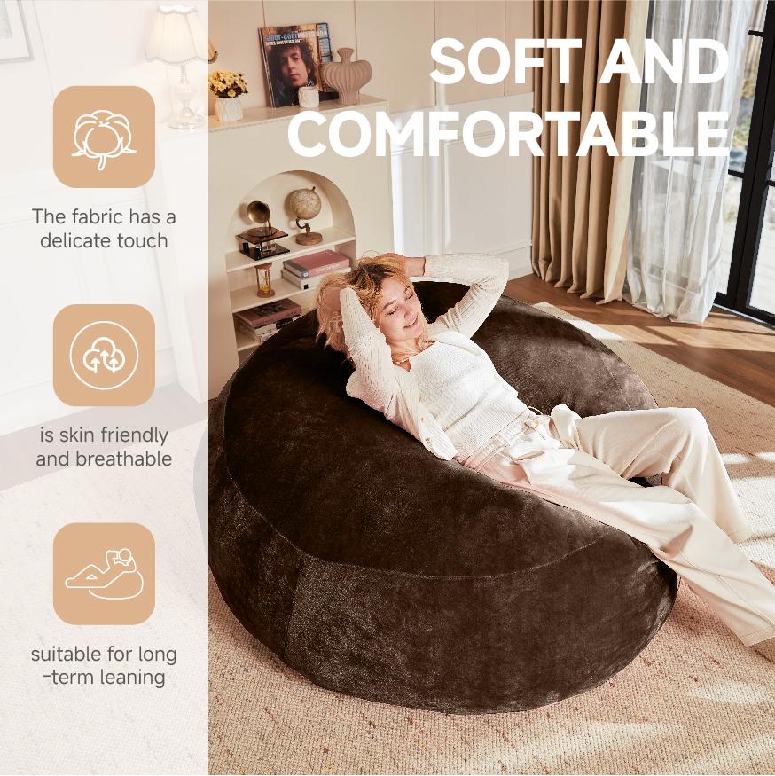 120 Beanbag, Beanbag Chair, Sofa for Adults, Soft and Comfortable Reading Chair, Suitable for Bedrooms, Balconies and Other Places