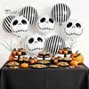 Carnival Themed Decorations 12PCS Halloween Skull Balloon Set, Aluminum Foil Balloons, Black And White Balloons Striped Realistic Print for