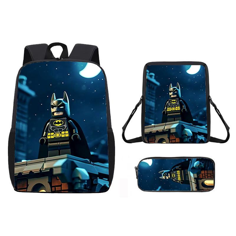 Backpack Cartoon Animation Elementary School Bag Backpack Satchel Pencil Bag Three-Piece Set Lightweight Burden Reduction 17inch backpack