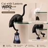 Ornamenti Creativi per l'Ingresso Gatto Appeso Stampato 3D con Lanterna Decorazione per Scaffale Carino Gatto Che Sbircia Tavolo Decorazione da Tavolo Fatta a Mano Statua da Bordo Gancio