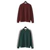 Loose Thin Seven Stripes Mens Waffle Crew Neck Casual Sports Breathable Sweatshirt