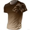 Animal T-Shirt For Men Summer Casual Short Sleeve Cartoon Print Funny Men's T-Shirts Fashion Male Pullover Oversized Clothing
