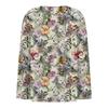 Damen T-Shirt mit Blumenmuster V-Ausschnitt Langarm Reguläres Oberteil Basic T-Shirt Alltags-Wochenend-Mode Knopf