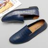 Neue Krokodilmuster Luxus Lederschuhe Herren Slipper Freizeitschuhe Slip-on Oxfords Herrenschuhe Spitzmokassins Schuhe Bootsschuhe