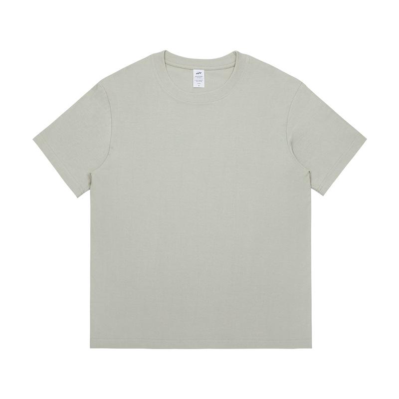 Sommer Einfarbig 230G Schwergewicht Baumwolle Basis T-Shirt Weiß für Herren Lässig All-Match Rundhals Mikro überschnittene Schultern Kurzarm T-Shirt für Damen