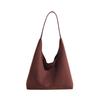 Minimalist Solid Color Suede Tote Bag For Women With Small Bag And Urban Style For Daily Wear
