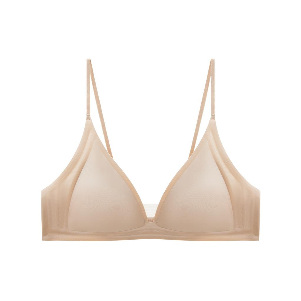Women Invisible Seamless French Deep V Triangle Wireless Thin Strap Push Up Bra For Small Breast