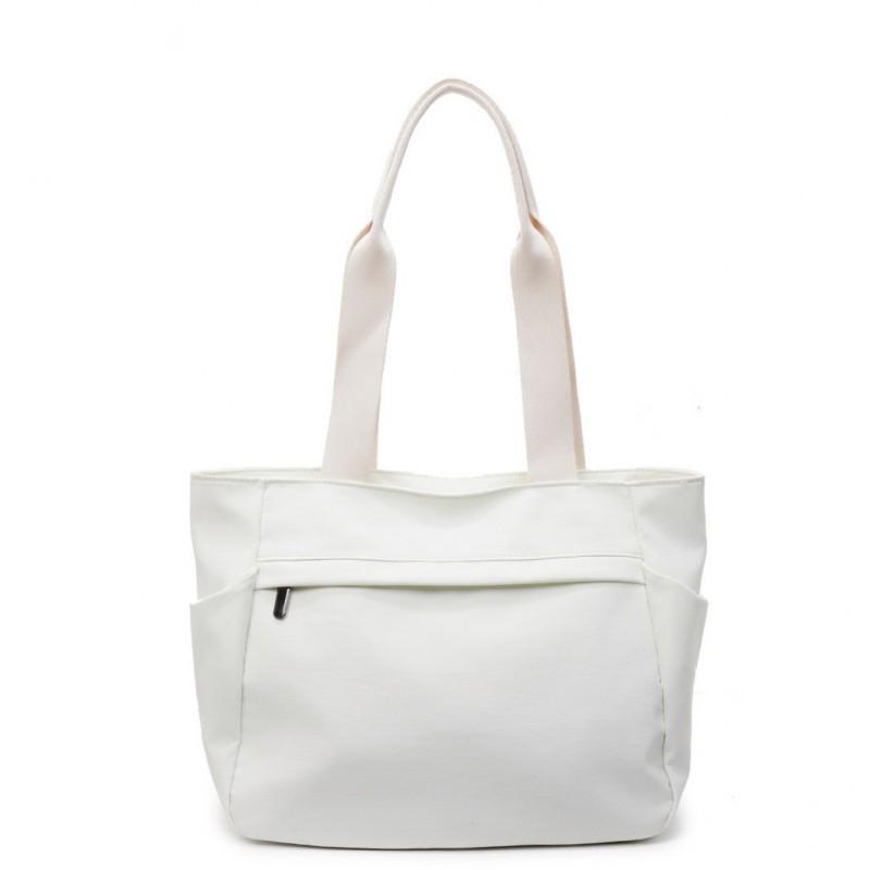All-matching Nylon Shoulder Bag Women's Large-capacity Tote College Student Schoolbag Casual Solid Color Simple Commuting Handbag