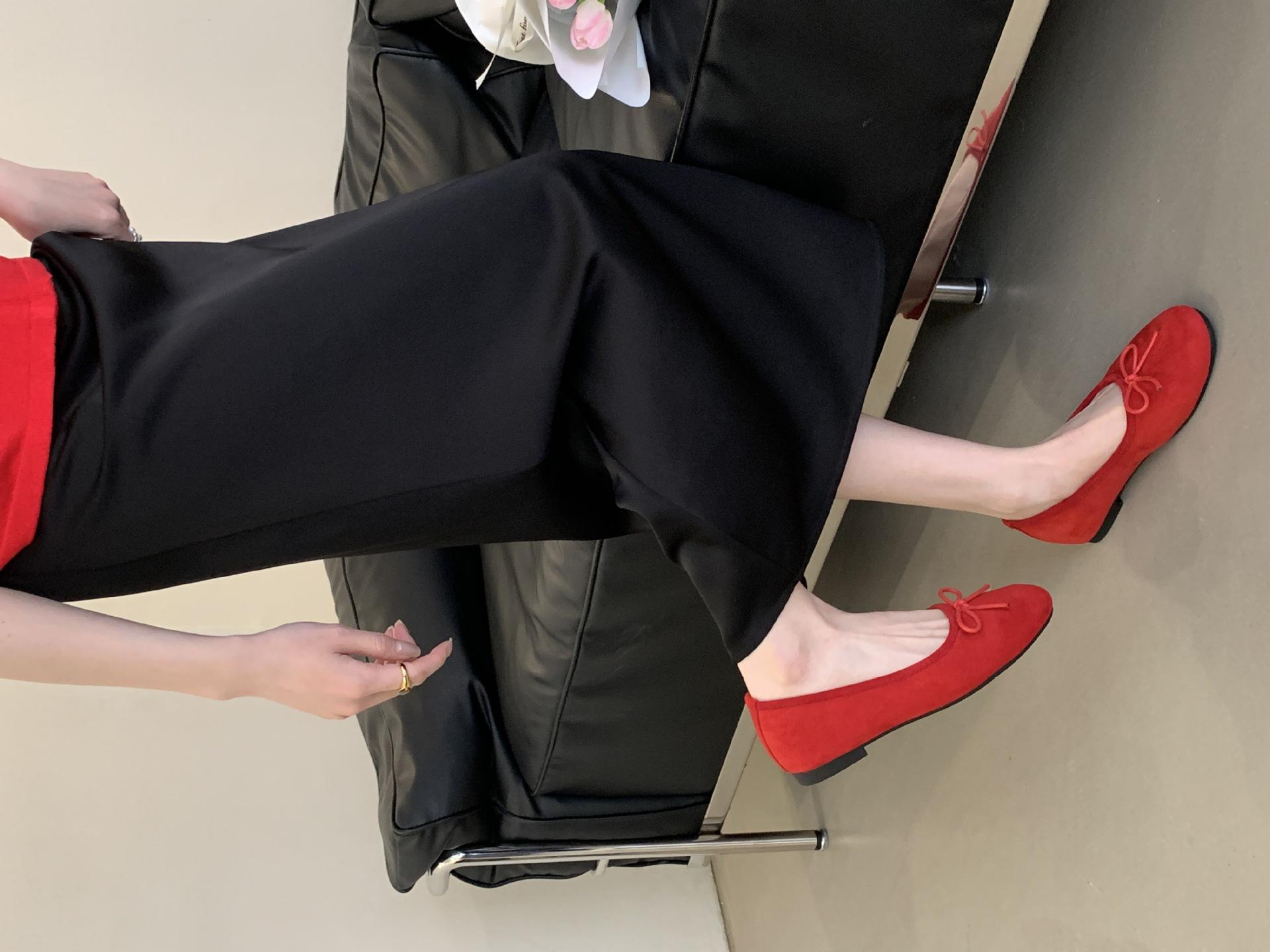 Pumps So Beautiful Fairywomen S Round Toe Bowflatkorean Style Softballetshoespumpkinshoes 35 красный
