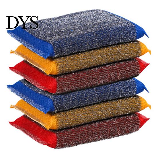 Grime Cleaning Cloth 6Pcs Stainless Steel Wire Dish Cookware Non-abrasive Sponge Wipes Dirt All-Purpose Scrub Pads Heavy-duty Kitchen Sponges Grease