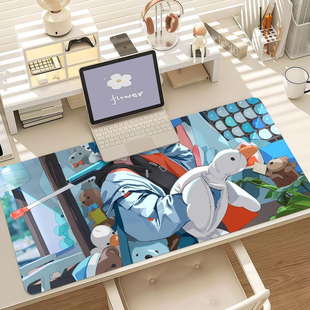 Anime L-link Click Cartoon Cute Mouse Pad Anti Slip Rubber Edge Locked Thickened Laptop Gaming Desk Mat