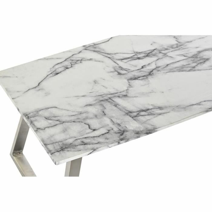 Table Basse Moderne - Urban Blanc - Argenté - Acier 120 Cm