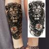 1 Sheet Bravery Tiger Temporary Tattoos For Men Adults Women Waterproof Fake Tattoo Sticker Disposable Washable Tatoo Decoration