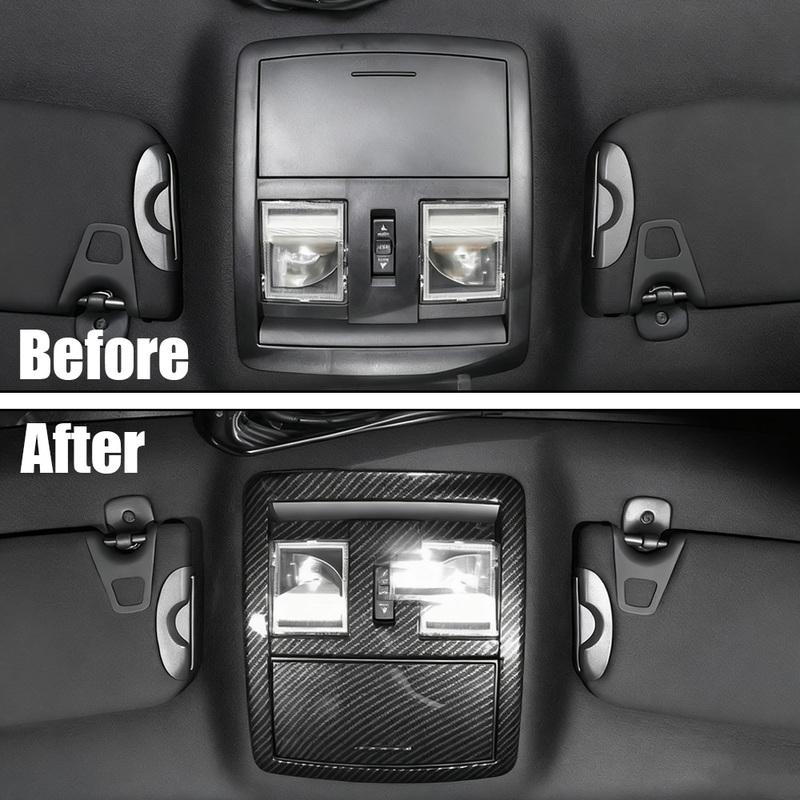 Carbon Fiber Reading Light Cover Trim for Dodge Challenger 2010+ Car Interior Decoration Cover Carbon Fiber Accessories