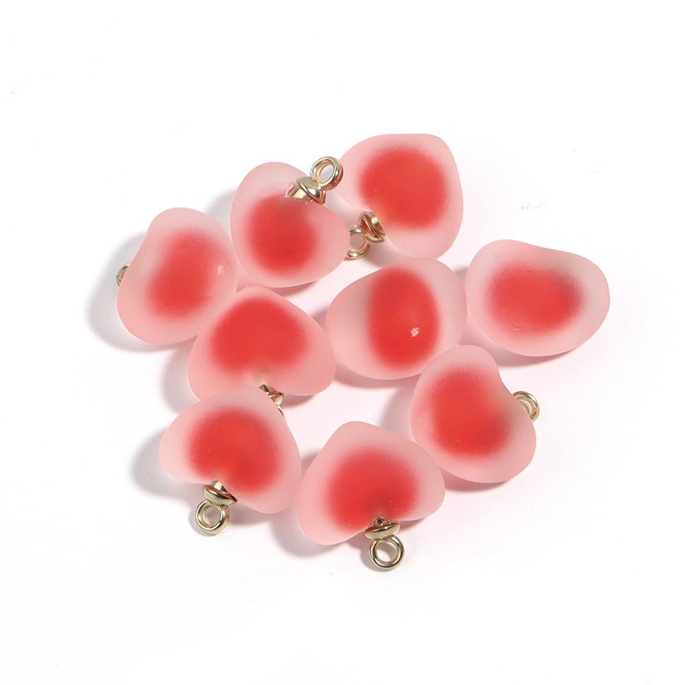10Pcs Acrylic Frosted Colorful Heart Charms Round Charms For Jewelry Making DIY Bracelet Necklace Earrings Pendants Accessories