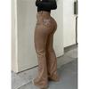 High Waist Schlagjeans für Damen Streetstyle Mode Stretchig Slim Fit mit Taschen Lässige Denim Hose