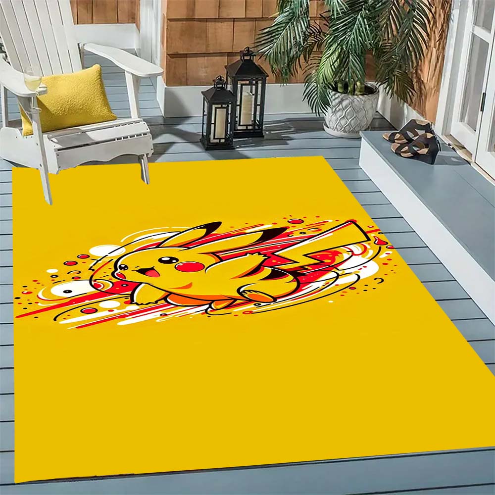 Pokémon Pikachu Print Non-Slip Home Decor Rug, Cute Cartoon Welcome Mat, Perfect Gift for Family and Friends.