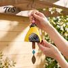Outdoor Courtyard Accessories Bird Wind Chime with Bell, Hand-Painted Resin Hanging Decoration Bell Decor for Garden Patio Porch, Yard Art Window