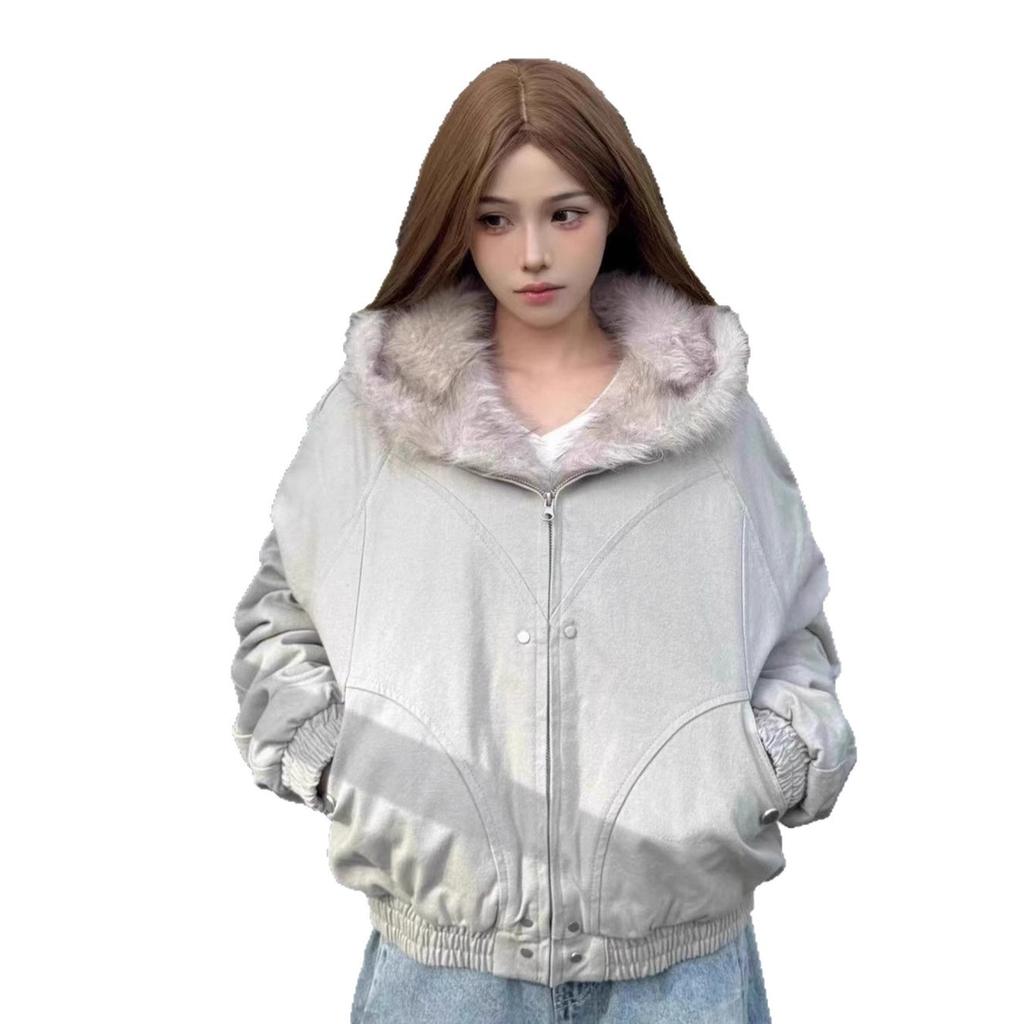 Mount Carving Winter New Jacket American Thickened Sweet Cool Down Cotton Jacket Cotton Jacket Cute Jacket