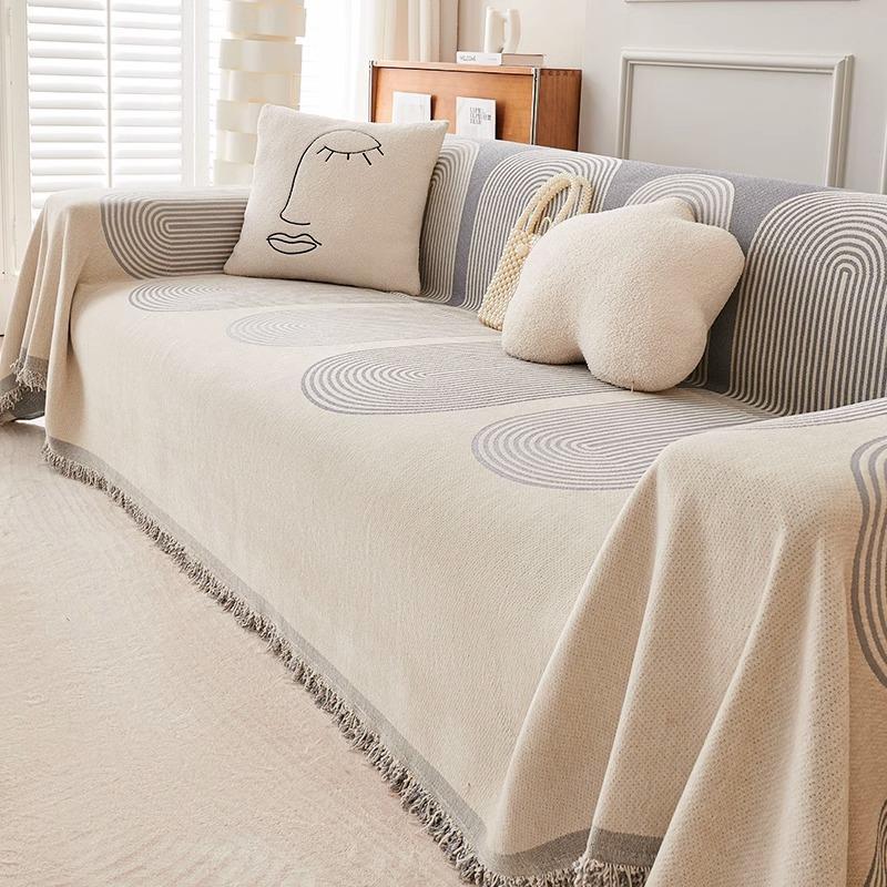 

Chenille Double-Sided Sofa Cover Universal All-Inclusive Soft Towel Cushion Cover for All Seasons 180-130cm