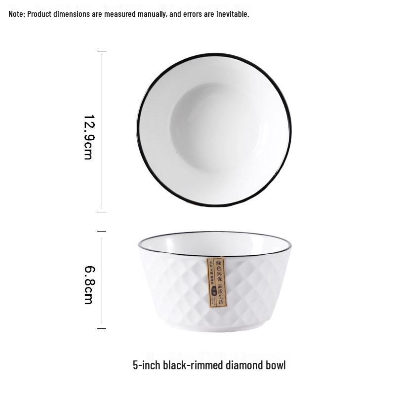 2025 Light Luxury Ceramic 10-Piece Bowl and Chopstick Set – Modern Tableware for Home and Housewarming Gifts