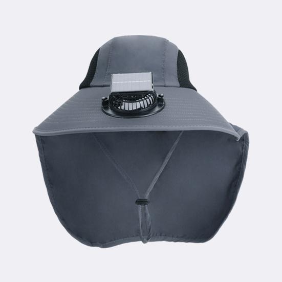 Solar Fan Hat Wide-Brimmed Shawl Fishing Hat with Dual-Power Fan Design Solar USB Charging UV-Protection Outdoor Hat