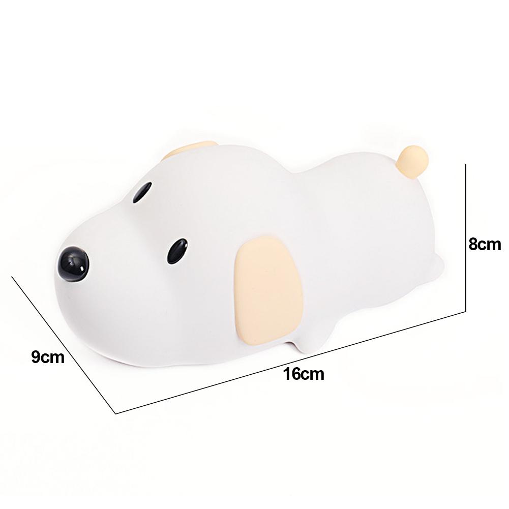 Silicone LED Papa Puppy Night Light Touch Sensor Dog Lamp Rechargeable Adjustable Brightness Children Bedside Bedroom Home Decor