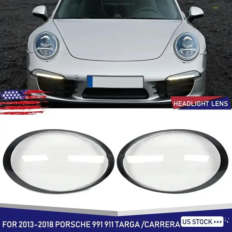 For 2013-2018 Porsche 991 911 Targa /Carrera Headlight Lens Headlamp Cover Left + Right