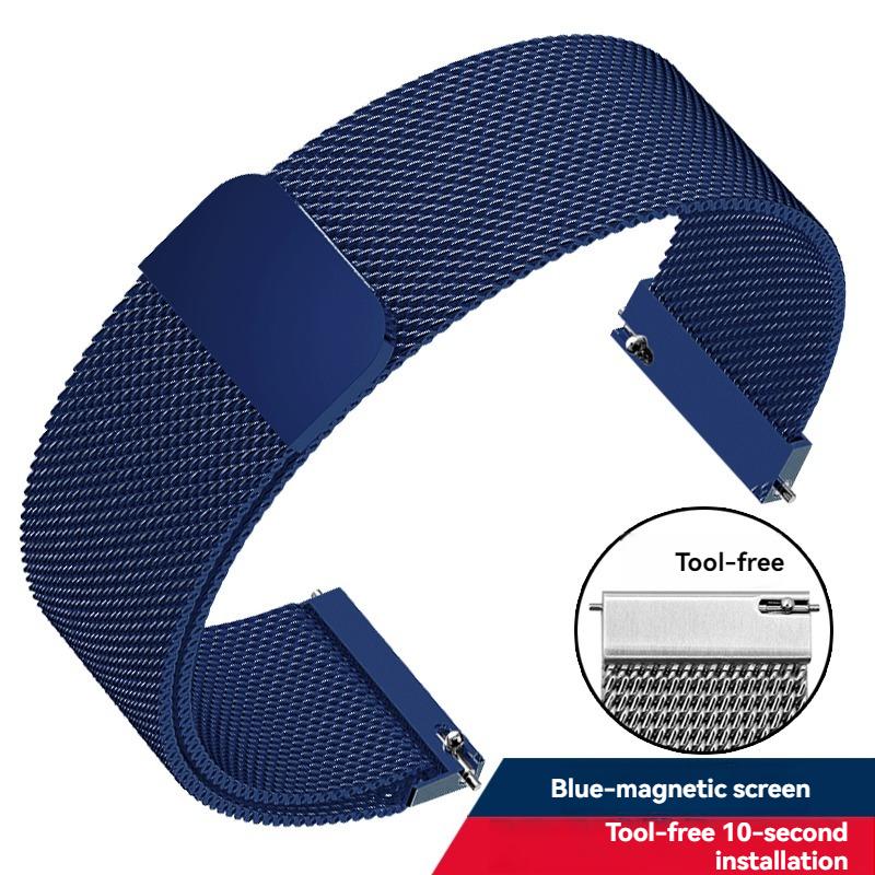 

Magnetic Milanese Mesh Watch Band for Men & Women, 12-23mm Stainless Steel Strap in Silver/Black/Gold Quick Release Bracelet 22mm Width