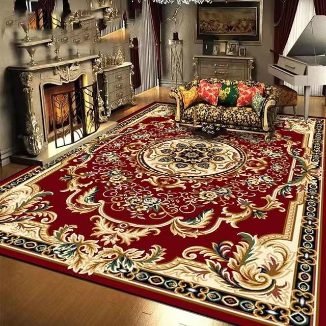 Koberce v evropském stylu červené barvy pro obývací pokoj, velký rozměr, pratelné, luxusní koberce do salonku, rohožka ke vstupním dveřím, protiskluzové, dekorativní rohožky do ložnice