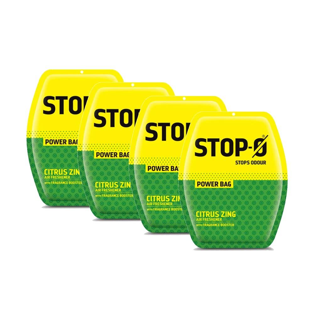 

Stop O Power Bag Bathroom Air Freshener by Cycle Pure 10GX4 pack Gel Combo Pack with Long Lasting Citrus Zing Fragrance