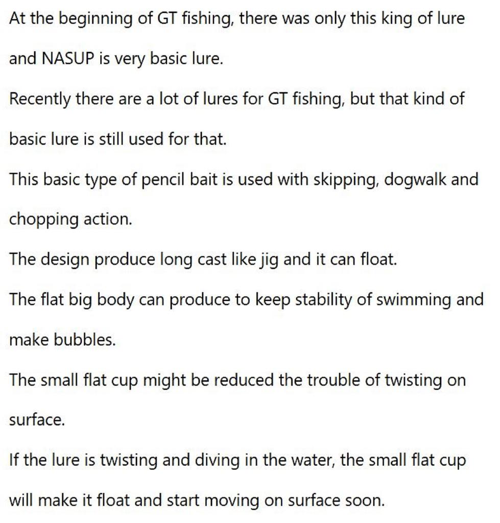 FCL Labo Nasup 130 Floating Lure 130mm 33 grams CABK (5394)