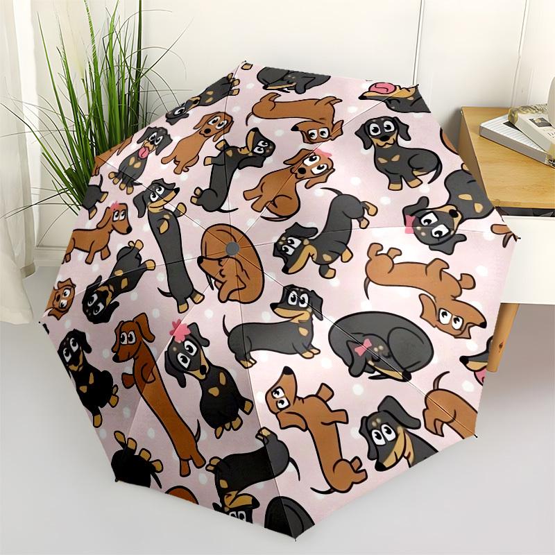 1pc Dachshund Pattern Umbrella with Plastic Handle,Suitable for All Seasons UmbrellaPT571
