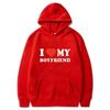 I Love My Boyfriend Girlfriend Printed Hoodie Couple Fashion