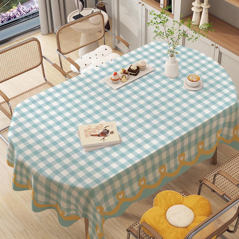 Cartoon Tablecloth Waterproof And Oil-Proof Leave-In Cream Tablecloth Dining Table Cloth Pvc Coffee Table Cloth Kindergarten Plaid Chair
