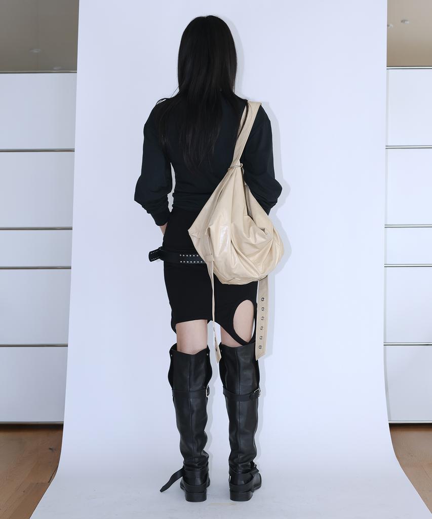 Teensy Hollow Drape Belted Hobo Bag (Butter)