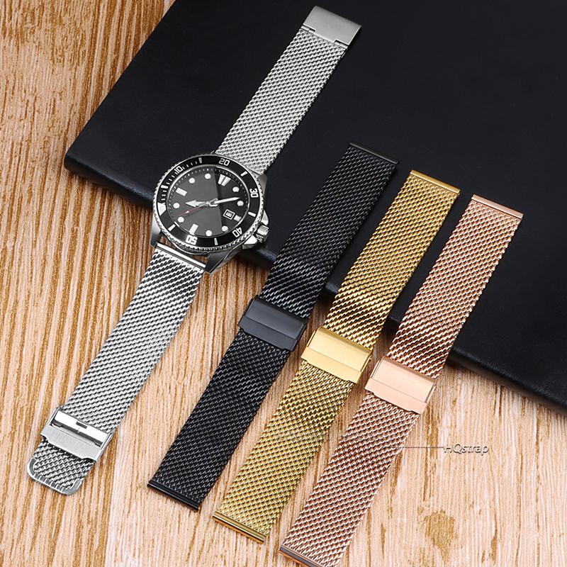 1.0MM Mesh Watch Strap for Seiko Steel Milanese Strap for DW Watch Quick Release Bands 18mm 20mm 22mm 24mm Men Women Watch Band