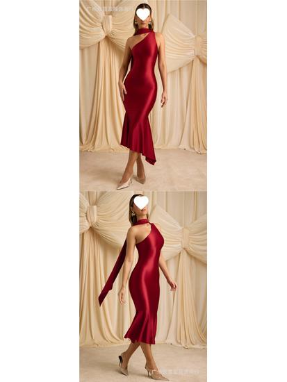 Summer European & American Style Backless Evening Gown - Fashionable & Sexy Women's Long Dress