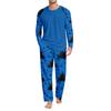Men's Halloween Pajama Set with Long Sleeve Round Neck Top and Pants for Comfortable Sleep