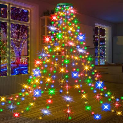 1pc Christmas Tree Lights, Color Changing Christmas Lights With Remote 6.6ft  200 LED Dimmable Multiple Modes Christmas String Light