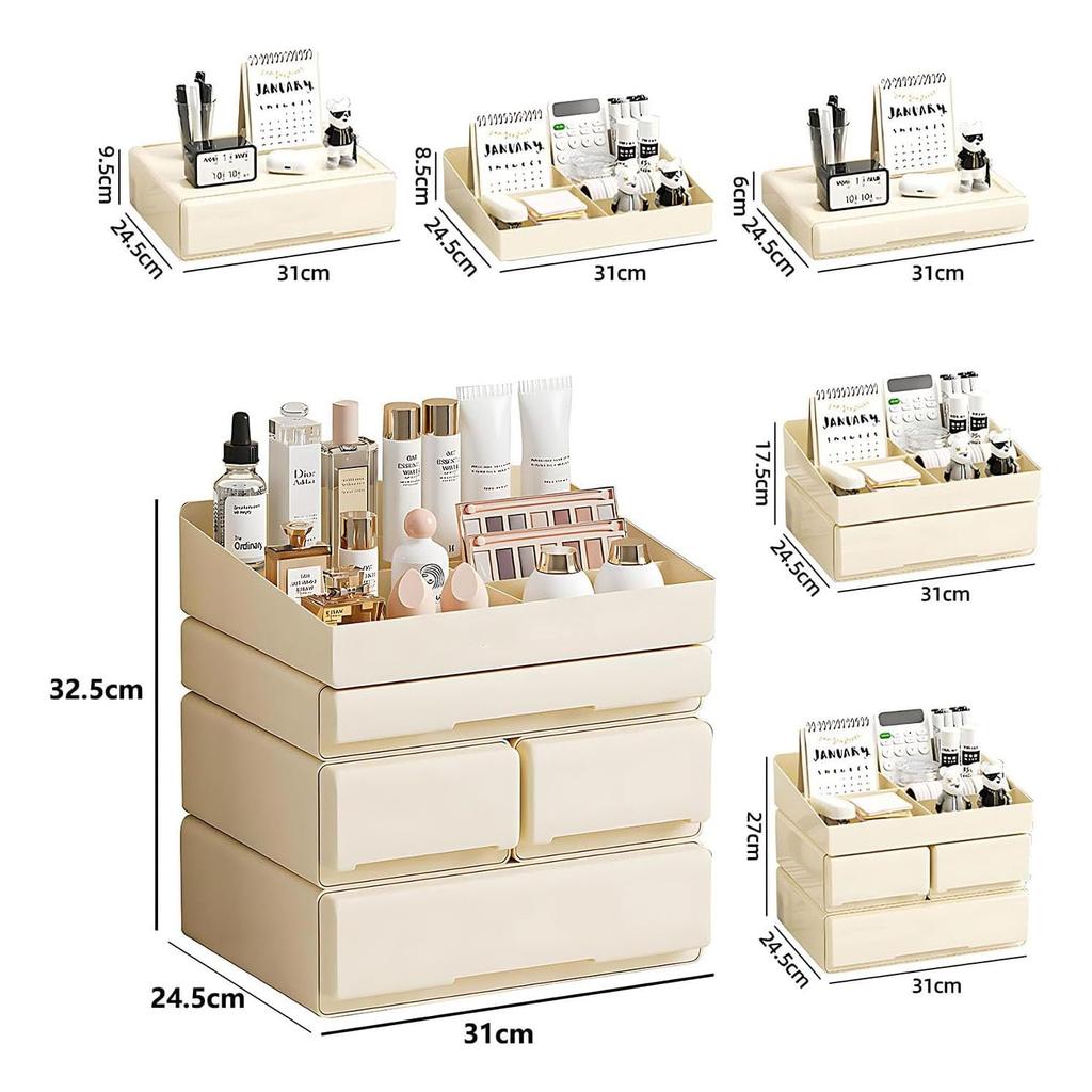 Vinnatsu Trinket Desktop Storage Flexible Small Item Desk Stylish Desktop Storage Box for Desk No Assembly Required Box, Drawer, Case, Combination,