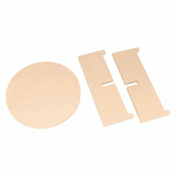 Set de 3 supports ronds sur pied en bois