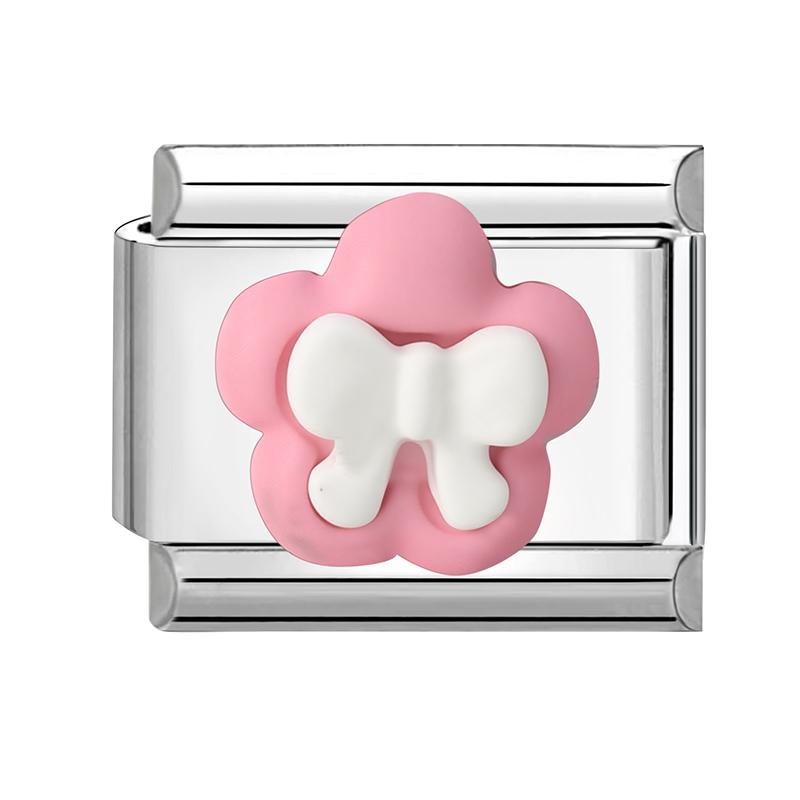 Cute 3D Series Red Apple Eye Heart Flower Bow Knot Italian Charm Link Fit 9mm Stainless Steel Jewelry DIY Making Bracelet Gift