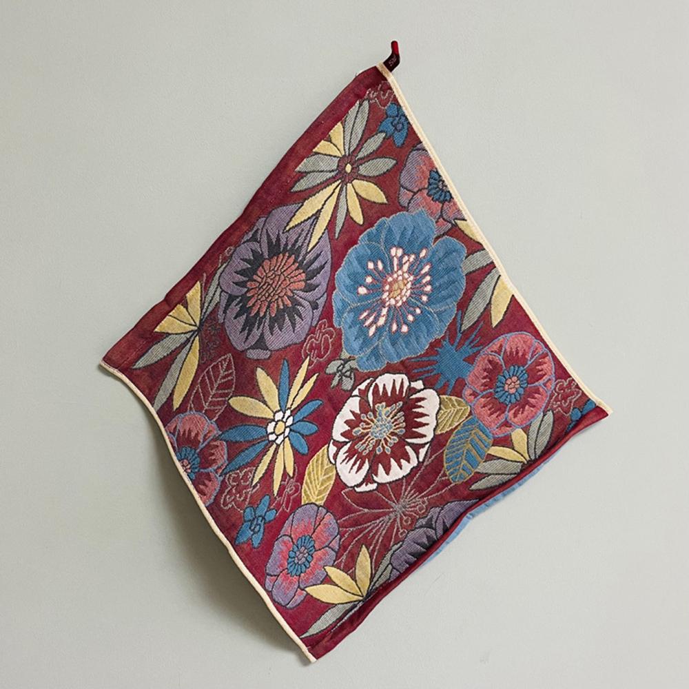 38x40cm Retro Floral Large Hand Towel 4 Layer Cotton Gauze Decorative Pure Cotton Dish Cloth Quick Dry Tea Towel Home Restaurant