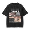 Washed Vintage Rapper Drake Washed Tshirt Male Streetwear Casual T Shirts Summer Oneck Harajuku Tee Shirt Plus Size Clothes