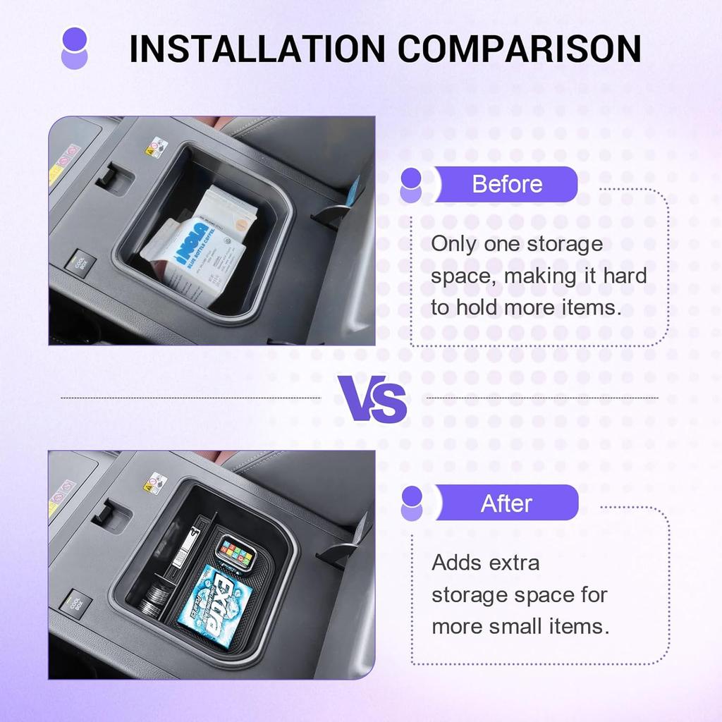RUNROAD Center Console Organizer Tray Compatible With 2024 2025 Toyota Land Cruiser Prado 250 / Lexus GX550 Accessories, Ert Armrest Storage Tray For